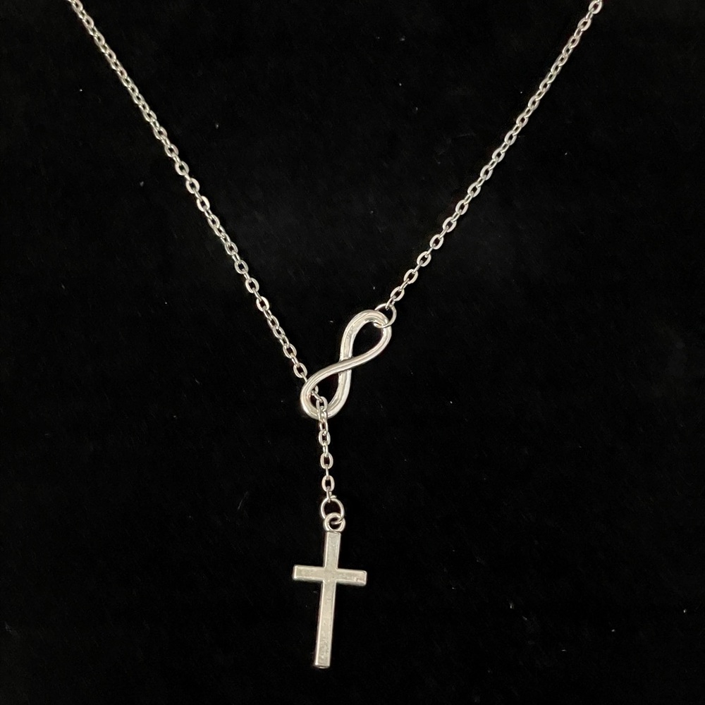 Silver Cross & Infinity Necklace